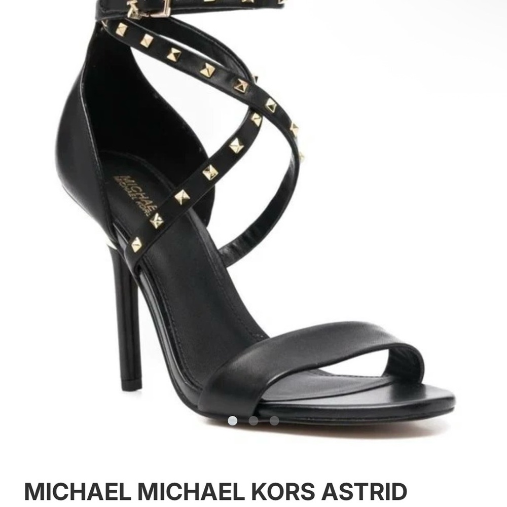 Michael Kors Black and Gold Studded Heels